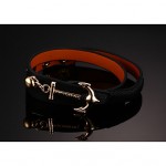 Head Layer Cowhide Titanium Steel Buckle Men Anchor Bracelet