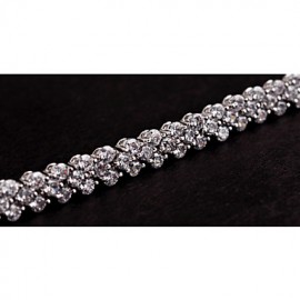 Elegant AAA Zircon Bracelet for Wedding Party (Silver/Multicolor)Imitation Diamond Birthstone