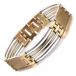 316 Titanium Steel 18K Wire Drawing Man Bracelet