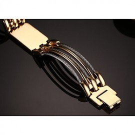 316 Titanium Steel 18K Wire Drawing Man Bracelet