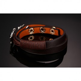 Head Layer Cowhide Titanium Steel Buckle Men Anchor Bracelet