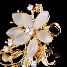 Women's Crystal Opal Flower Brooch for Wedding Party Decoration Scarf ,Fine Jewelry