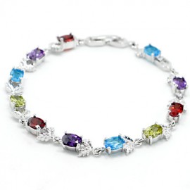 Top Quality AAA Zircon Bracelet Fine Jewelry ,Rainbow Diamond Birthstone