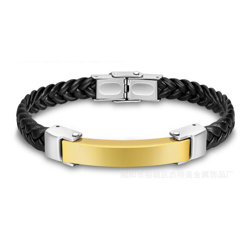 Silicone Bracelet Microfiber Titanium Steel Gold-plated Rose