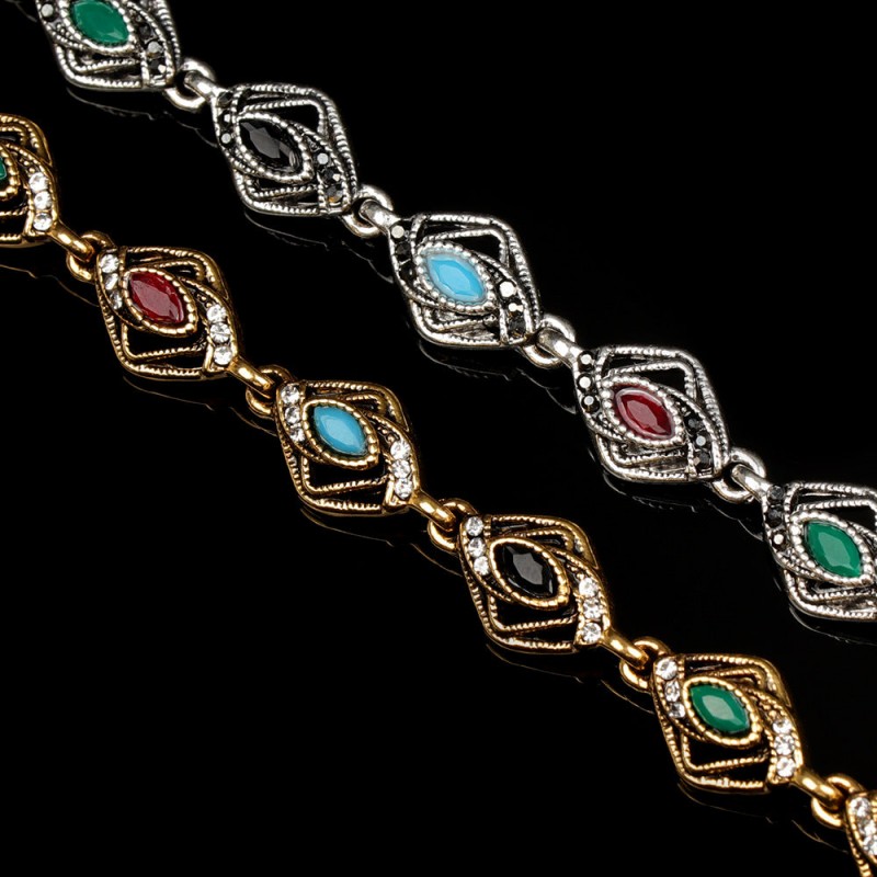 Alloy electroplating geometric shape mixed color inlaid ladi