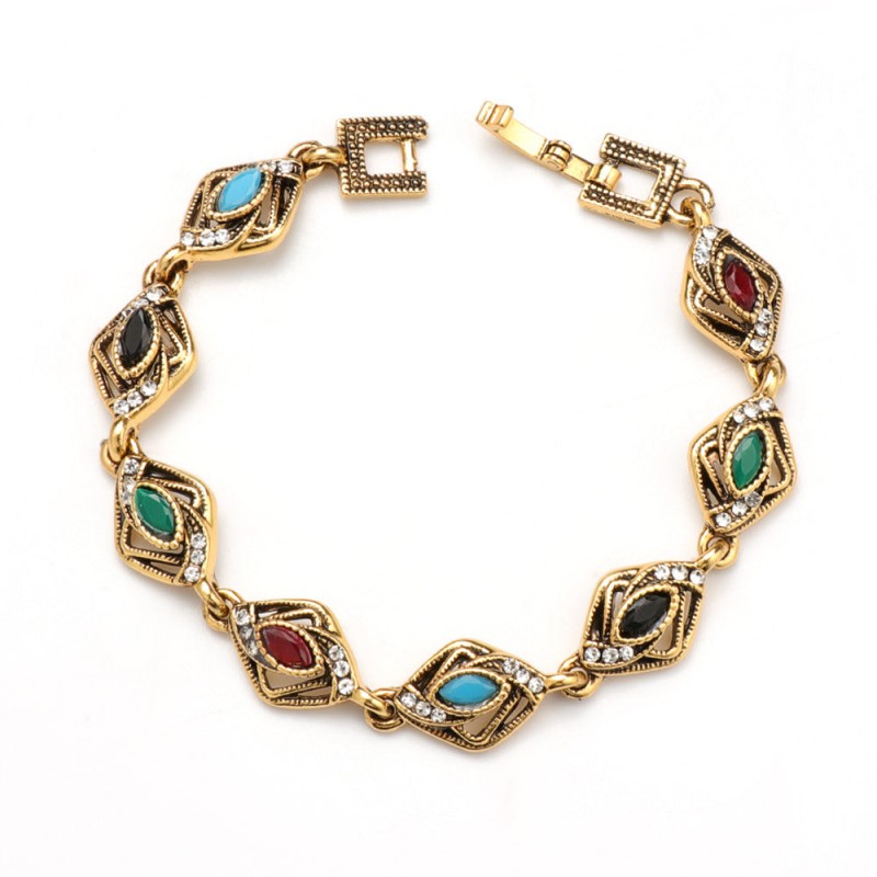 Alloy electroplating geometric shape mixed color inlaid ladi