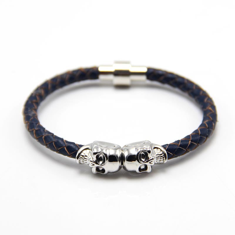 Punk Style Skull Leather Men's Bracelet