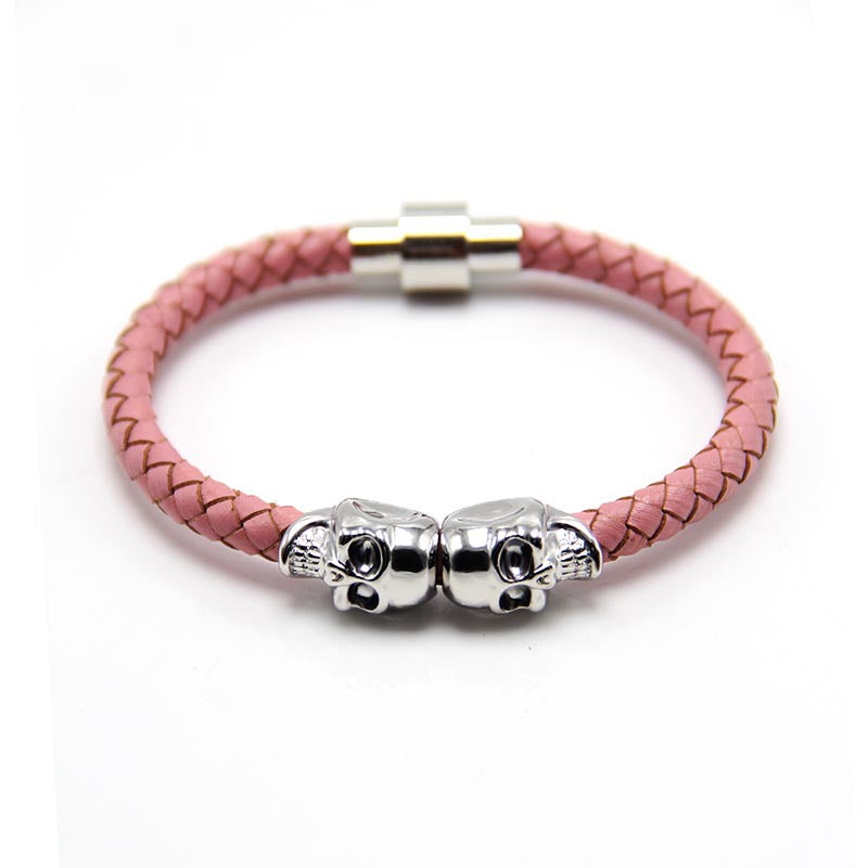 Punk Style Skull Leather Men's Bracelet