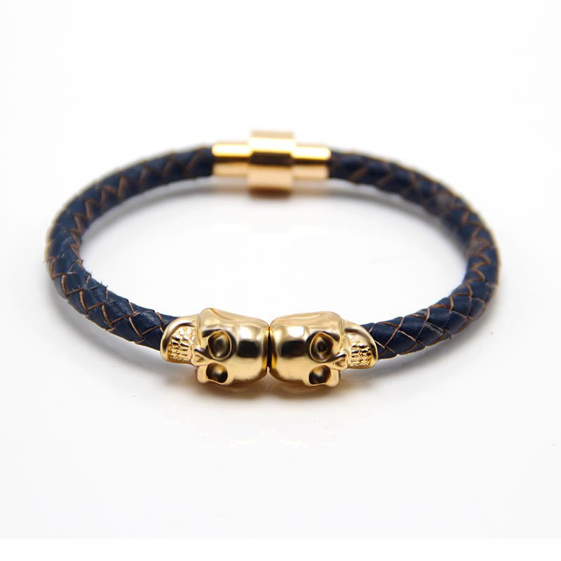 Punk Style Skull Leather Men's Bracelet