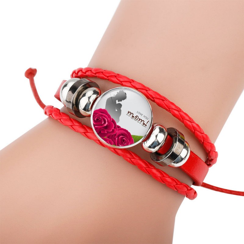 Handmade Beaded Rope Cowhide Bracelet