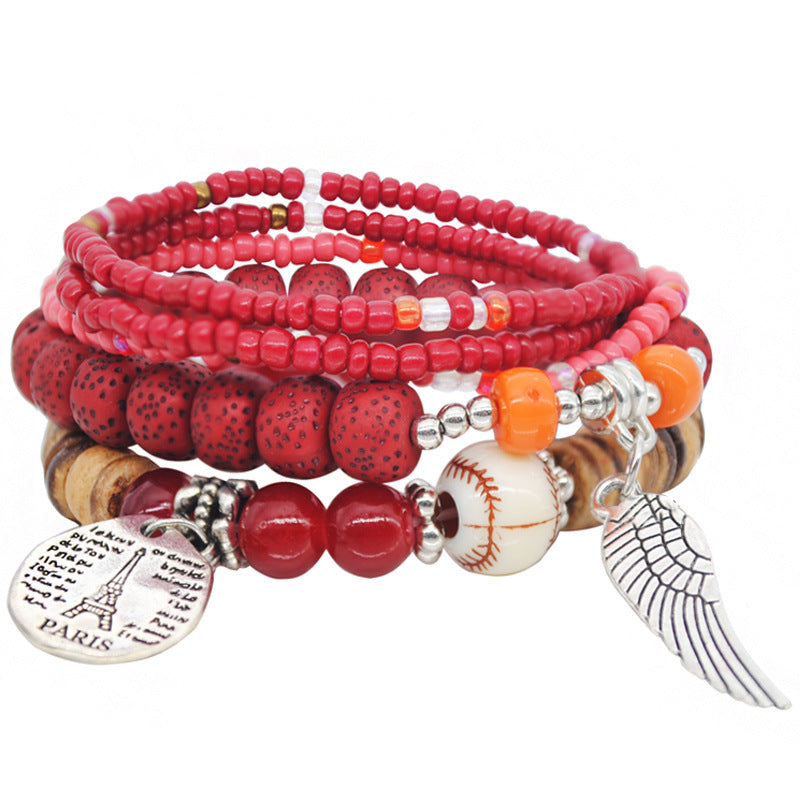 Fashion Color Bohemian Ethnic Style Bracelet Elastic