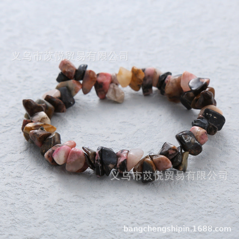 5pcs natural crystal gravel elastic bracelet colorful gravel