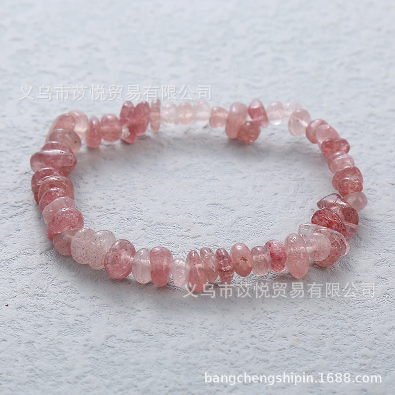 5pcs natural crystal gravel elastic bracelet colorful gravel