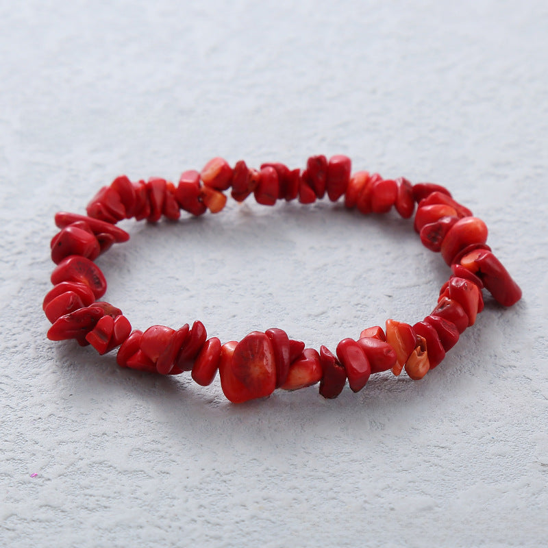 5pcs natural crystal gravel elastic bracelet colorful gravel