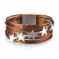 Multi-layer PU Magnetic Buckle Creative Five-pointed Star Bracelet