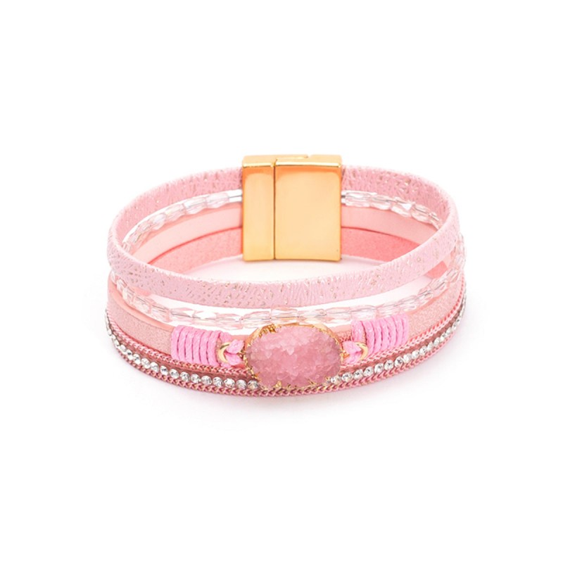 Crystal Studded Vintage Ethnic Style Beaded Leather Bracelet Crystal Studded Vintage Ethnic Style Beaded Leather Bracelet