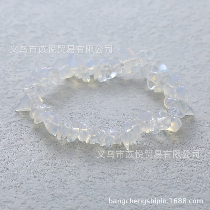 5pcs natural crystal gravel elastic bracelet colorful gravel