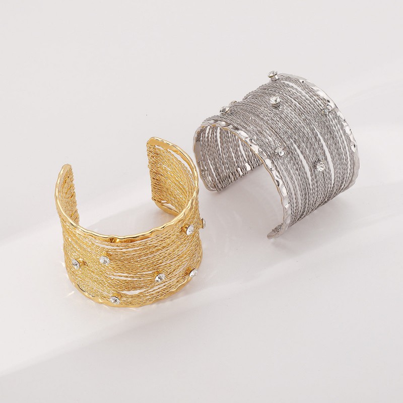 Retro Punk Style Wide Edition Metal Brushed Wire Strip Open  Retro Punk Style Wide Edition Metal Brushed Wire Strip Open