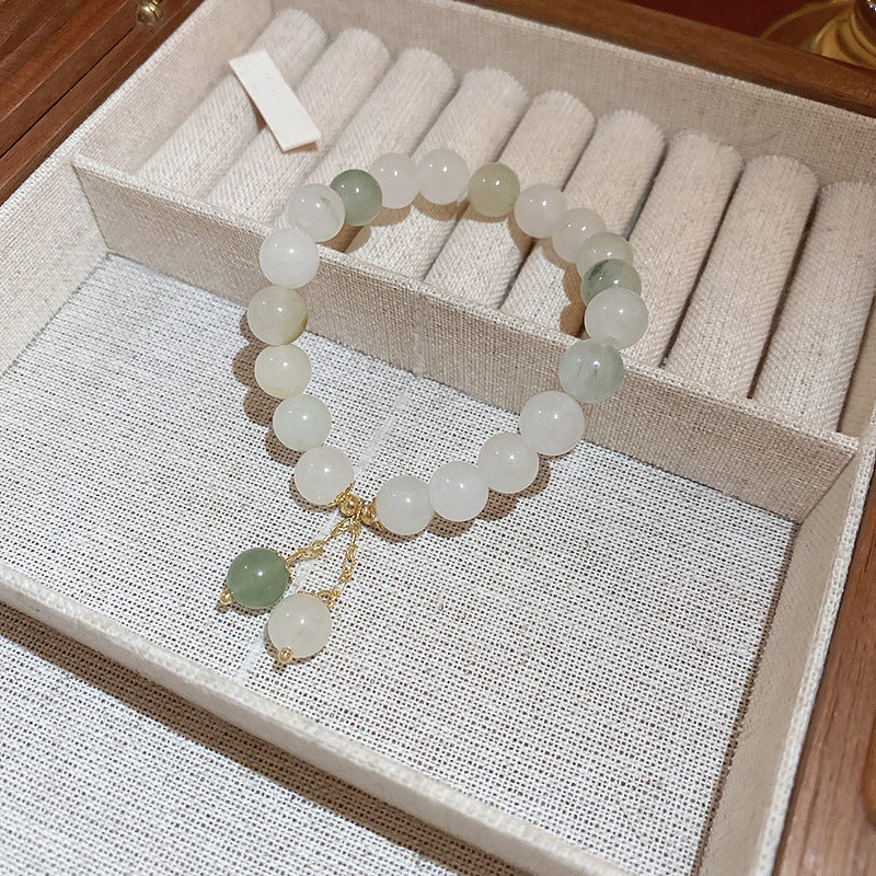 Tide Elegant Pearl Crystal Jade Double Circle Bracelet