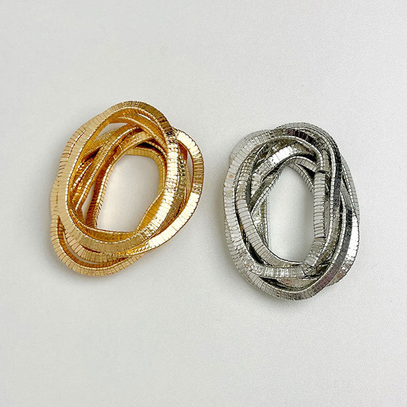 Light Luxury Multi-layer Gold and Silver Stacked Stretch Bracelet