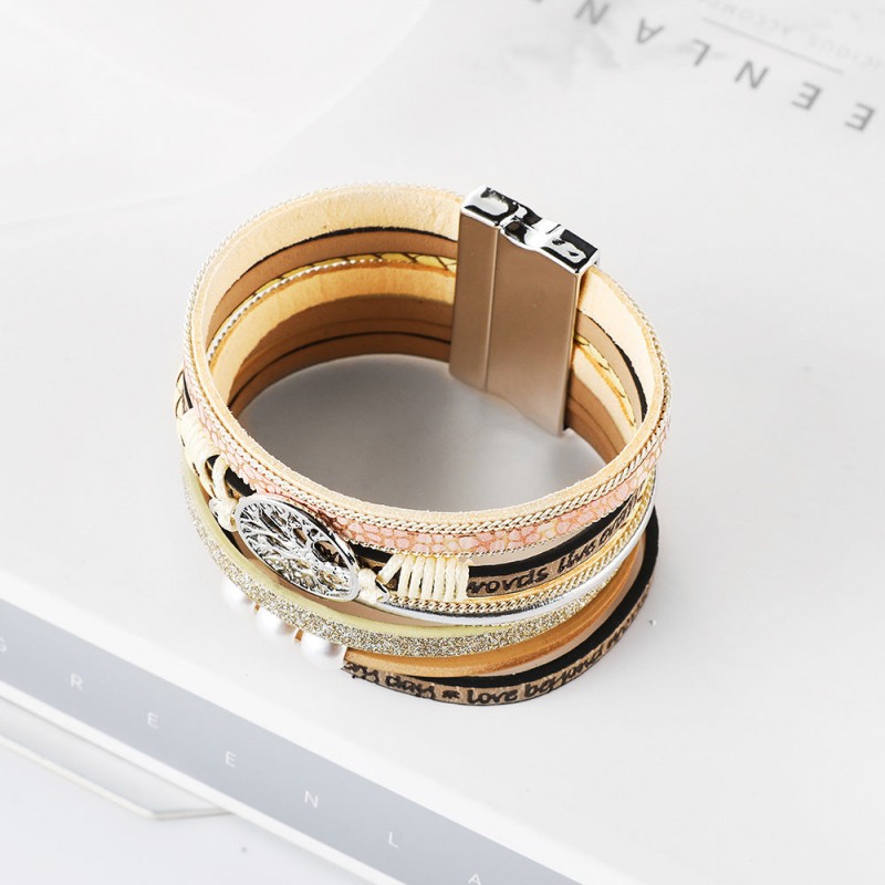 Hand Woven Leather Hollow Tree of Life Multilayer Bracelet Hand Woven Leather Hollow Tree of Life Multilayer Bracelet