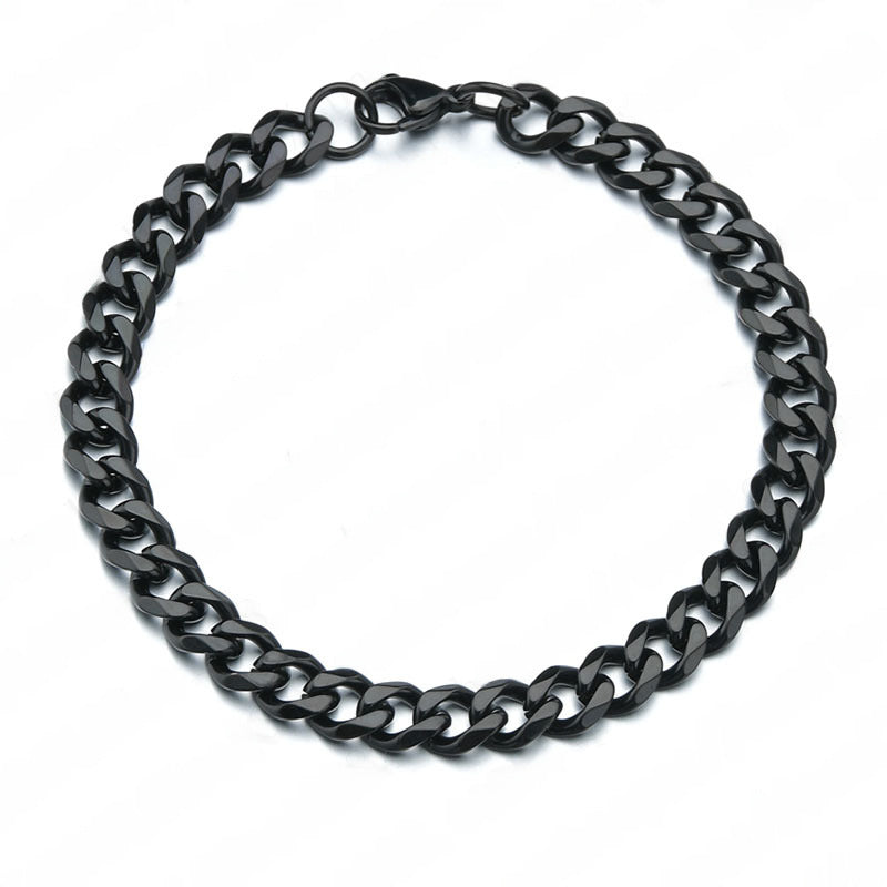 Stainless steel stylish six-sided polished Cuban chain