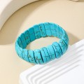 Fashion Retro Bohemian Style Wide Textured Turquoise Bracele