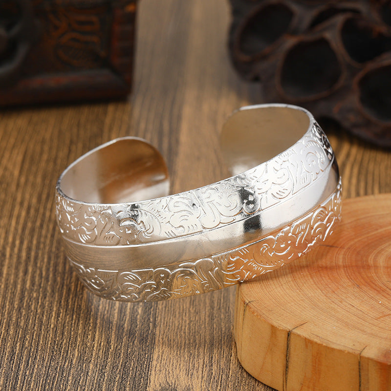 Vintage Ethnic Style Miao Silver Bracelet