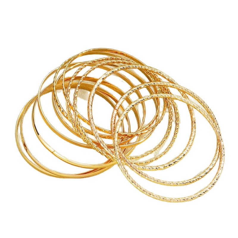 Retro exaggerated stacking wide bracelet set