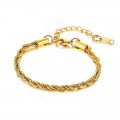Stainless Steel Twist Bracelet Gold Plated Braided Chain