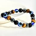 Tiger Eye Stone beaded Devil eye bracelet