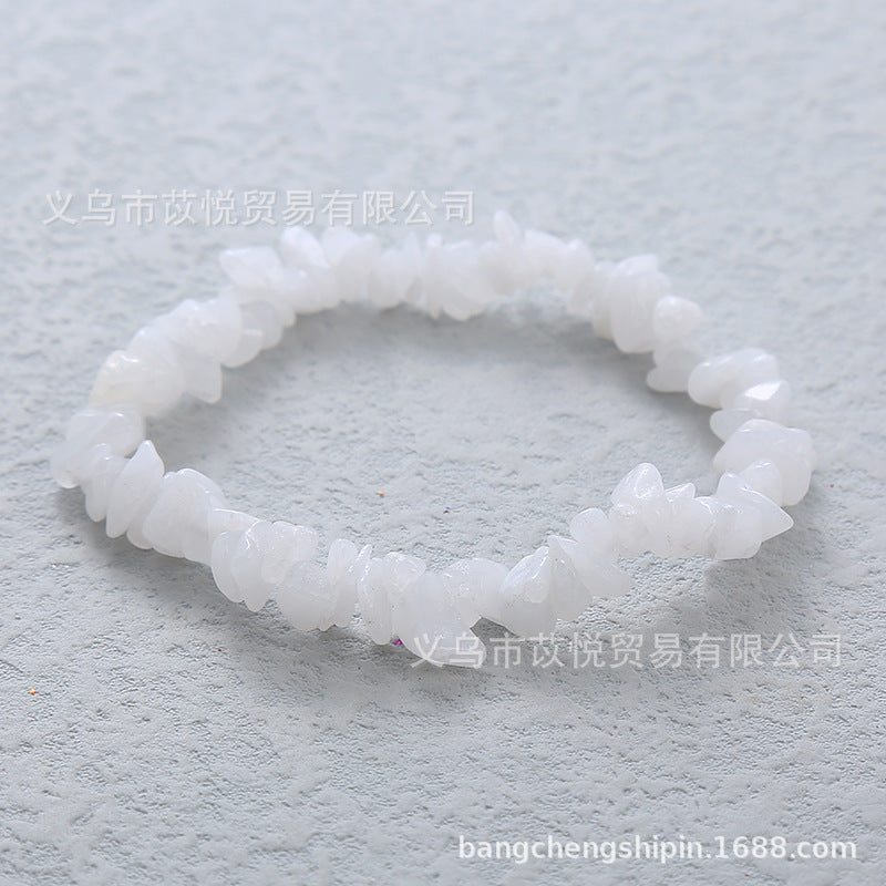 5pcs natural crystal gravel elastic bracelet colorful gravel