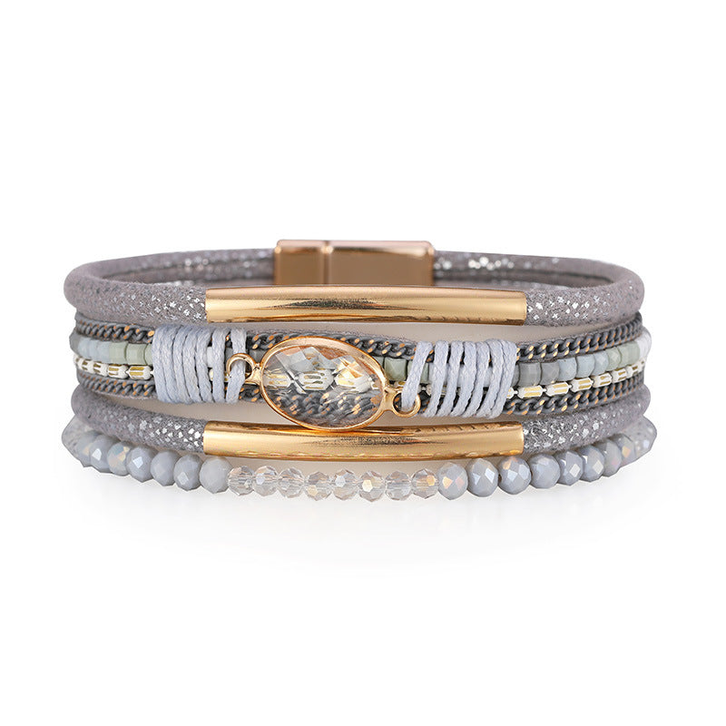 Bohemian Copper Design Crystal Stone Multilayer Ethnic Style Bracelet Bohemian Copper Design Crystal Stone Multilayer Ethnic Style Bracelet