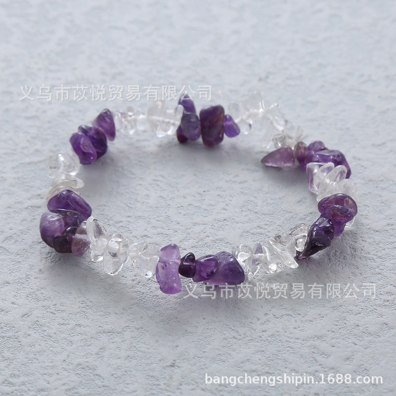 5pcs natural crystal gravel elastic bracelet colorful gravel