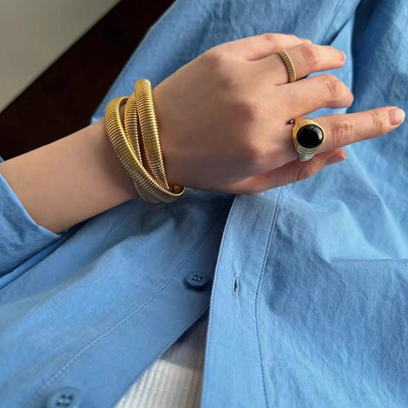 three-layer wide-brimmed bracelet personalized design bracelet three-layer wide-brimmed bracelet personalized design bracelet