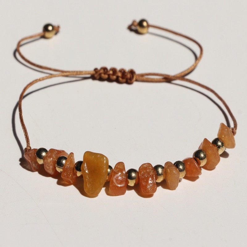 fashion hand-woven irregular gravel beaded crystal bracelet