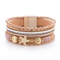 Ethnic Style Holiday Style Small Starfish Inlaid with Colorful Diamond Bracelets