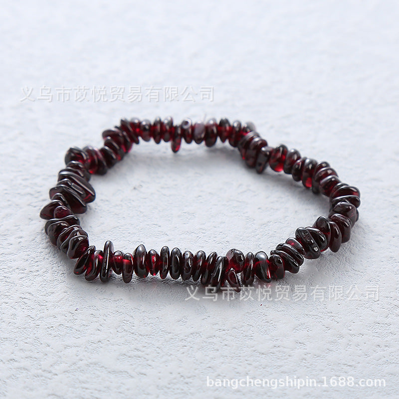 5pcs natural crystal gravel elastic bracelet colorful gravel