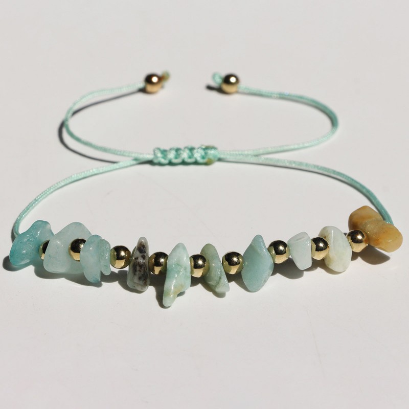 fashion hand-woven irregular gravel beaded crystal bracelet