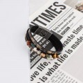 Hand-woven natural stone multi-layered leather bracelet