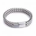 Titanium steel bracelet double row square chain magnet clasp