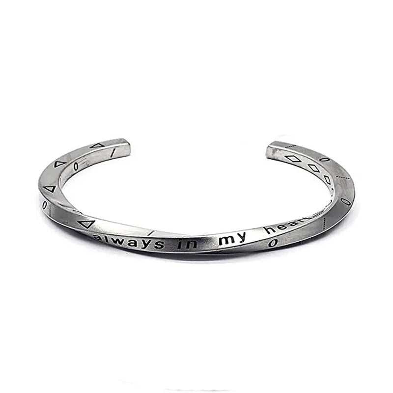 Men's silver adjustable Viking pattern Bracelet
