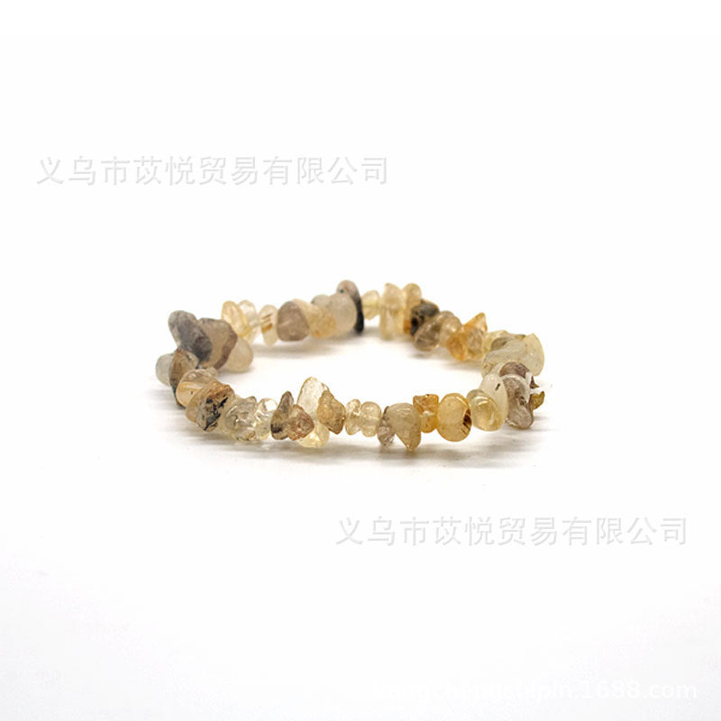 5pcs natural crystal gravel elastic bracelet colorful gravel