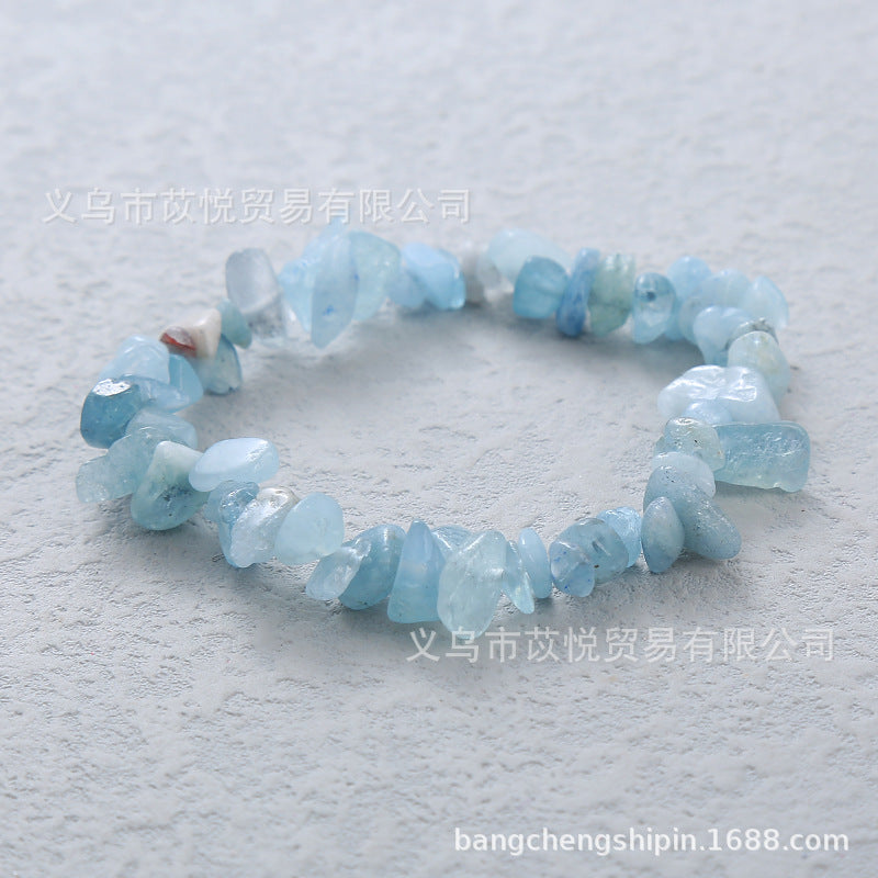 5pcs natural crystal gravel elastic bracelet colorful gravel