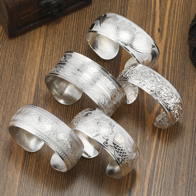 Vintage Ethnic Style Miao Silver Bracelet