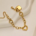 Stainless steel bracelet gold plated heart shaped bracelet