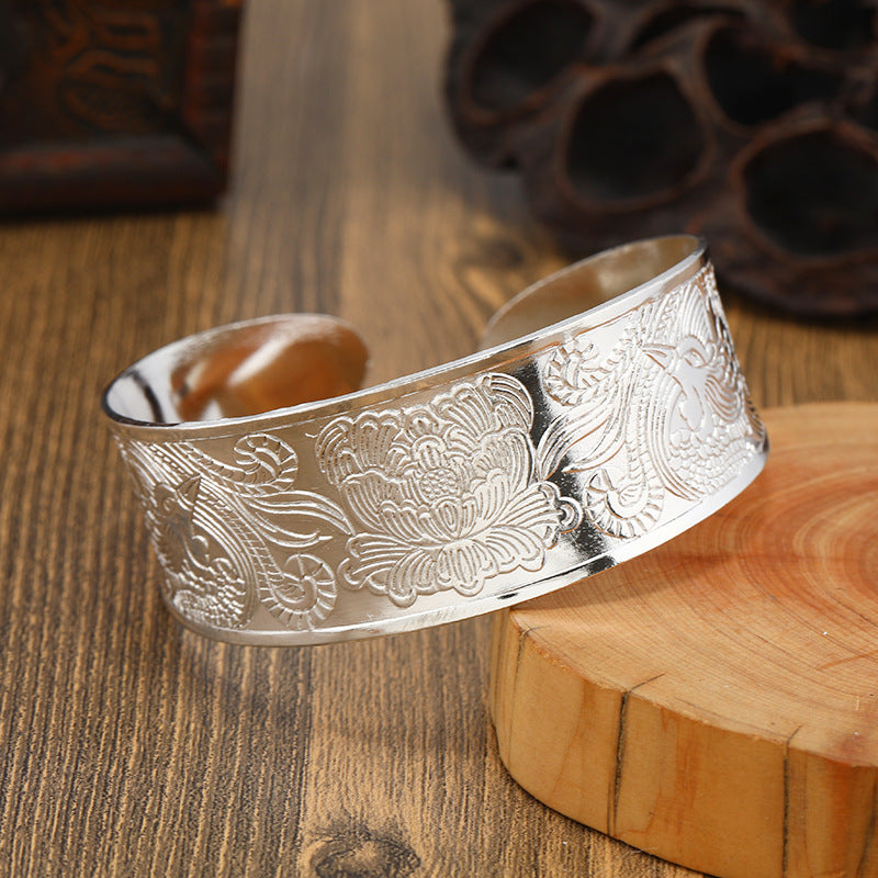 Vintage Ethnic Style Miao Silver Bracelet