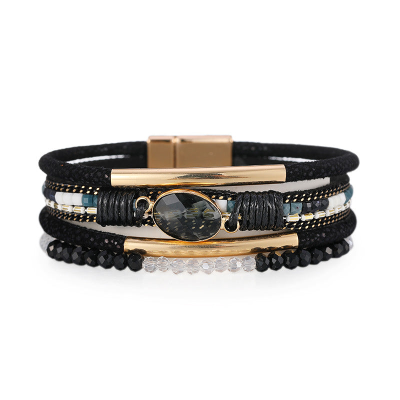Bohemian Copper Design Crystal Stone Multilayer Ethnic Style Bracelet Bohemian Copper Design Crystal Stone Multilayer Ethnic Style Bracelet