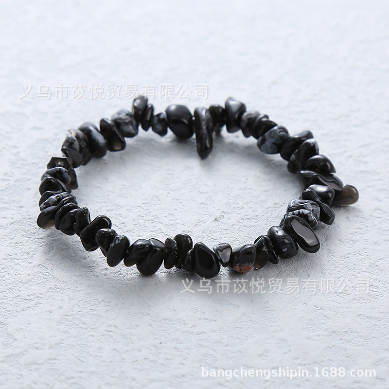 5pcs natural crystal gravel elastic bracelet colorful gravel