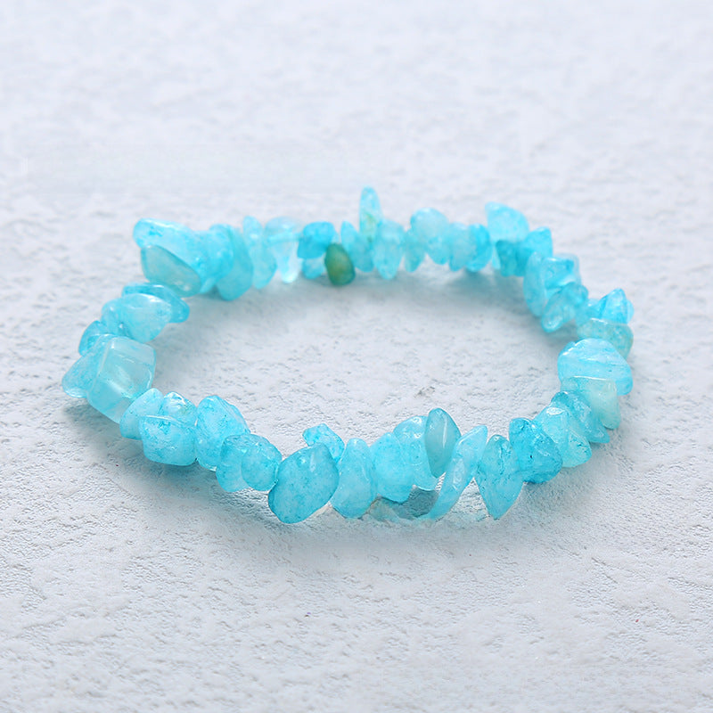 5pcs natural crystal gravel elastic bracelet colorful gravel